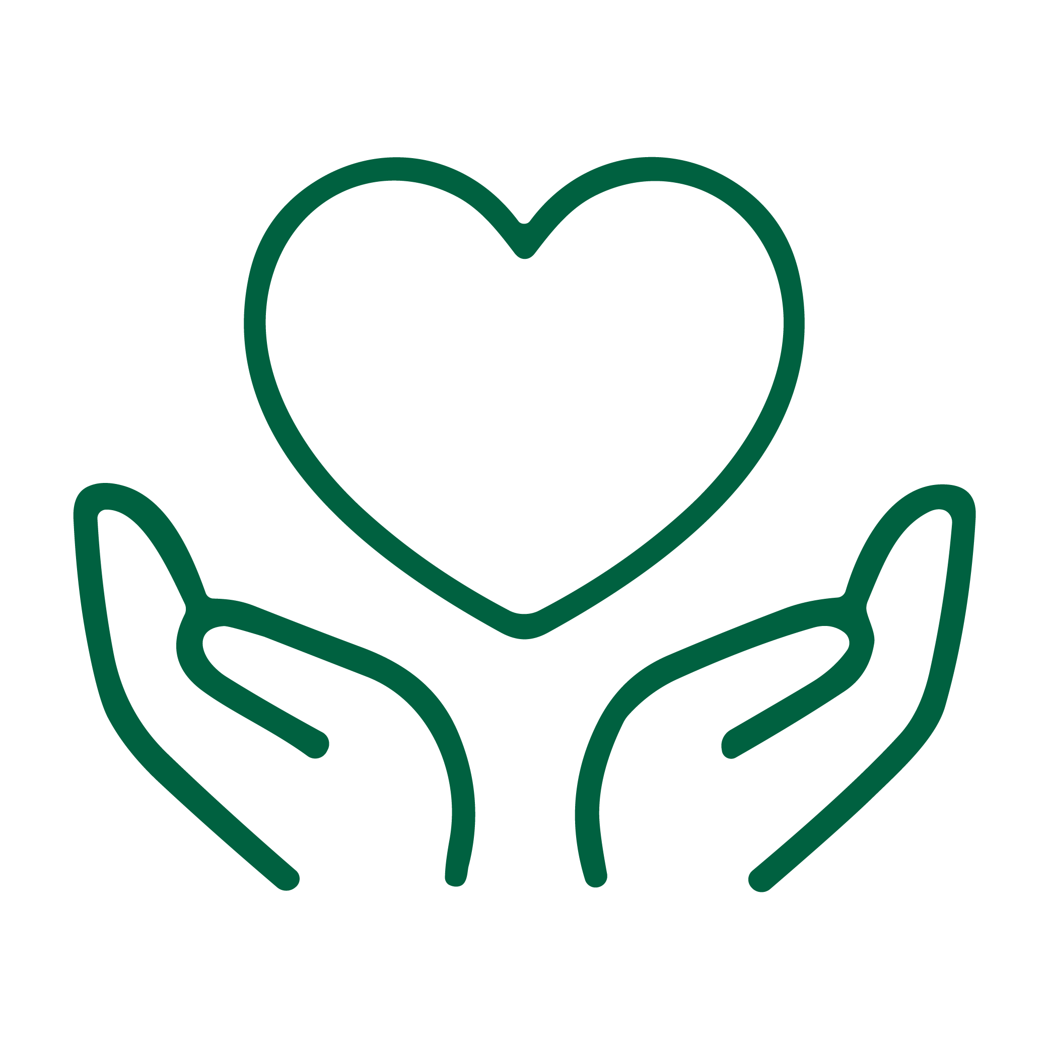 Infographic of hands holding up a heart.